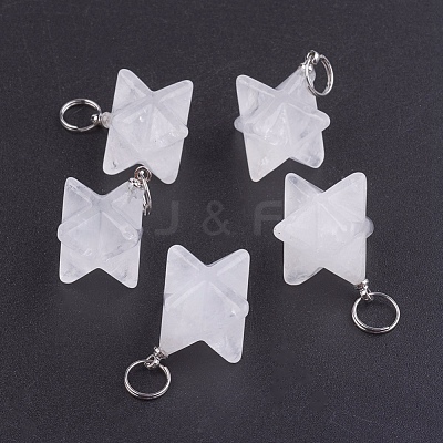 Natural Quartz Crystal Pendants X-G-E398-02J-1