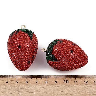 Alloy Clay Rhinestone Pendants RB-P038-05A-G-1