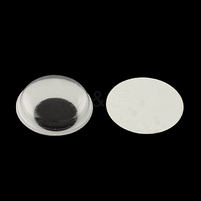 Black & White Plastic Wiggle Googly Eyes Buttons DIY Scrapbooking Crafts Toy Accessories with Label Paster on Back X-KY-S002B-15mm-1