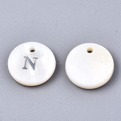 Natural Freshwater Shell Pendants X-SHEL-Q018-01A-N-P-1
