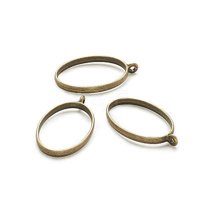 Rack Plating Alloy Open Back Bezel Pendants PALLOY-TA0001-10AB-1