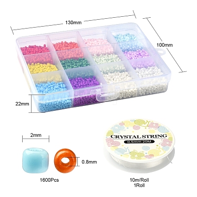 DIY Candy Color Seed Beads Bracelet Making Kit SEED-YW0001-79-1
