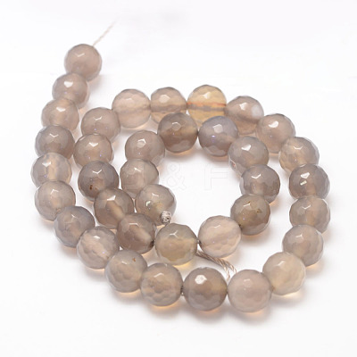 Natural Grey Agate Bead Strands G-K155-D-6mm-F01-1