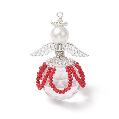 2Pcs 2 Styles Glass Seed Bead Pendants PALLOY-MZ00710-03-1
