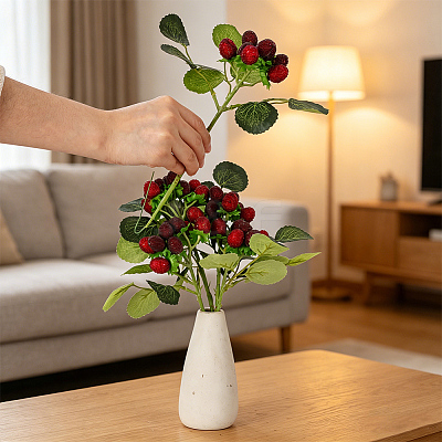 5Pcs Plastic Simulation Fruit DJEW-PH0001-88-1