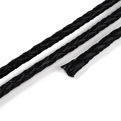 Braided Cowhide Leather Cord NWIR-N005-01C-6mm-1