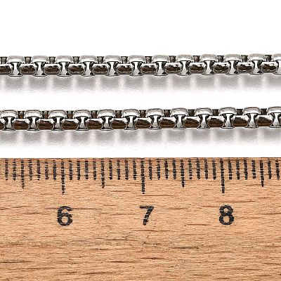 Non-Tarnish 304 Stainless Steel Box Chain Necklaces NJEW-O110-05I-P-1