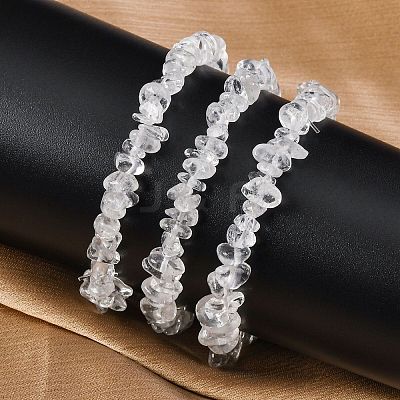 Unisex Chip Natural Quartz Crystal Beaded Stretch Bracelets BJEW-S143-16-1