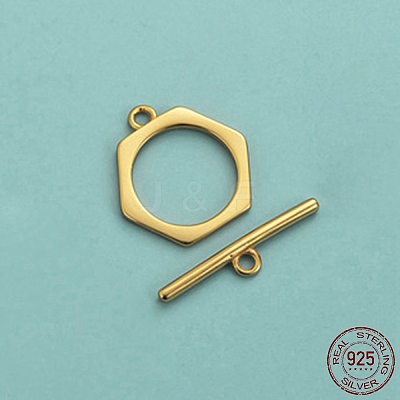 Rack Plating 925 Sterling Silver Toggle Clasps STER-NH0001-37G-1