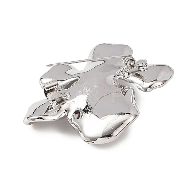 Flower Shape Alloy Rhinestone Lapel Pins for Backpack Clothes JEWB-B038-05P-1