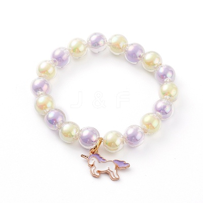 Transparent Acrylic Bead in Bead Stretch Bracelet Sets for Kids BJEW-JB06509-1