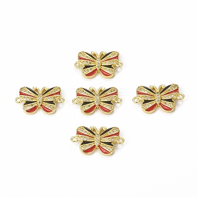 Brass Micro Pave Cubic Zirconia Connector Charms KK-E068-VB407-4-1