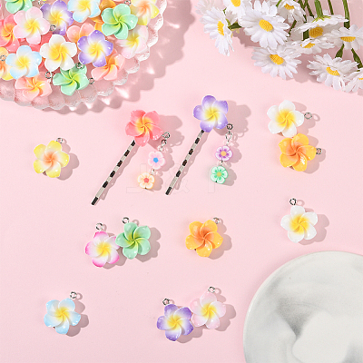 40Pcs 10 Styles Opaque Resin Pendants FIND-SC0019-47-1