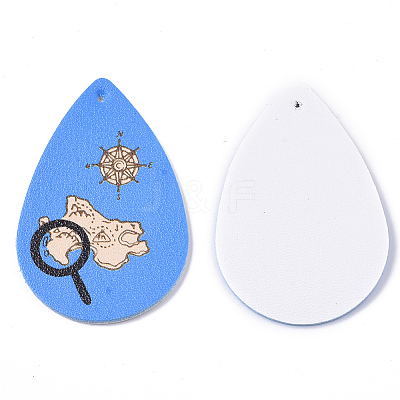 PU Leather Big Pendants FIND-T059-021-1