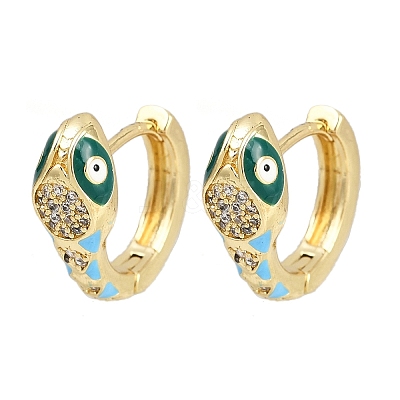 Brass Micro Pave Cubic Zirconia Hoop Earrings EJEW-B146-02G-10-1
