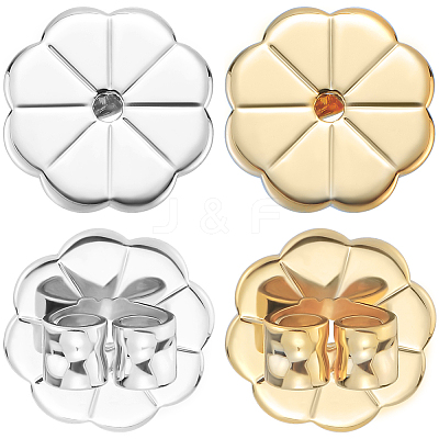 12Pcs 2 Colors Brass Friction Ear Nuts KK-BBC0014-79-1