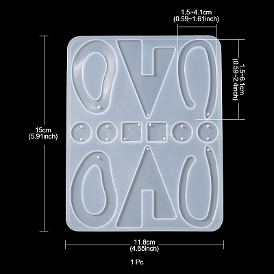 Geometry Pendant & Links Silicone Molds DIY-YW0006-72-1