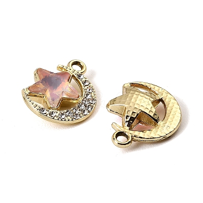 UV Plating Alloy Glass Pendants FIND-K032-25G-1