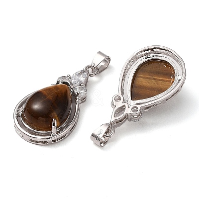 Natural Tiger Eye Pendants G-A095-02P-05-1