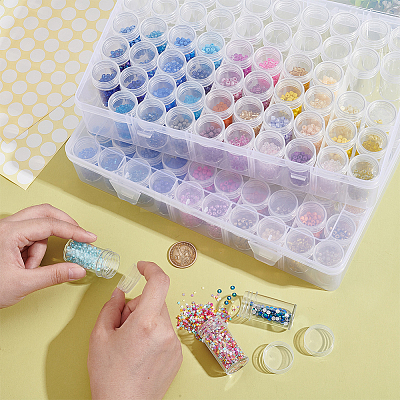 120 Grids Mini Round Plastic Jewelry Screw Top Bead Jars Sets AJEW-WH0348-305-1