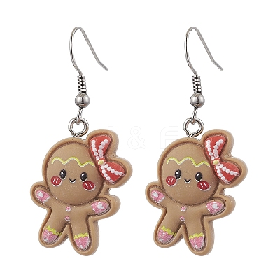 Resin Pendants & 304 Stainless Steel Dangle Earrings for Women EJEW-JE06234-02-1