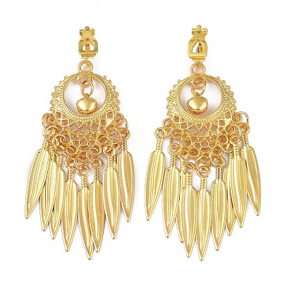 Bohemia Zinc Alloy Clip-on Earrings LS-EJEW-C089-01J-G-1