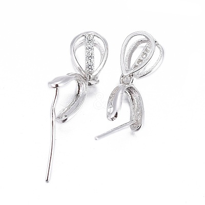 Anti-Tarnish Rhodium Plated 925 Sterling Silver Pendant Bails STER-L058-016P-1