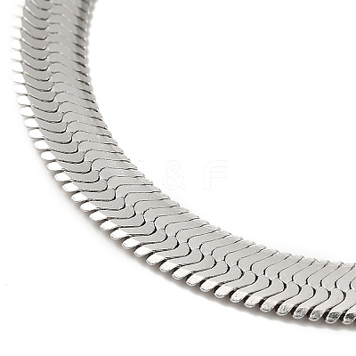 Non-Tarnish Unisex 304 Stainless Steel Herringbone Chains Necklaces NJEW-L173-011-P-1