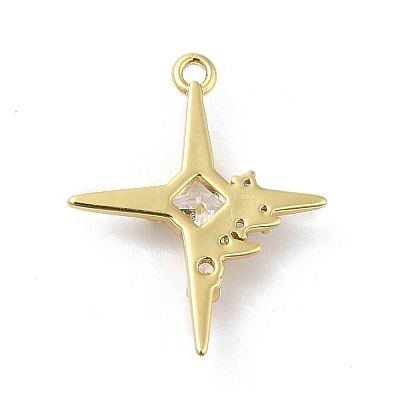 Brass Micro Pave Cubic Zirconia Pendants KK-Q772-04G-1