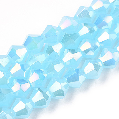 Imitation Jade Electroplate Glass Beads Strands EGLA-A039-J6mm-B03-1