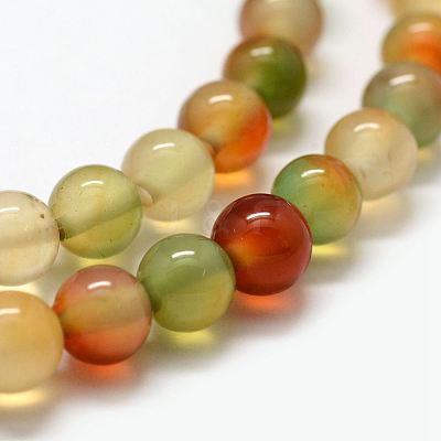 Natural Peacock Agate Beads Strands G-F417-06-8mm-1