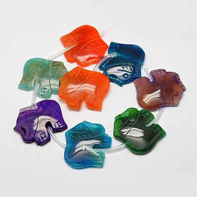 Natural & Dyed Crackle Agate Bead Strands G-F303-03-1