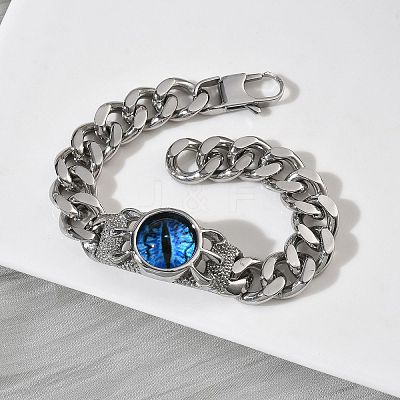 Eye 201/304 Stainless Steel Link Bracelets BJEW-F522-02P-01-1