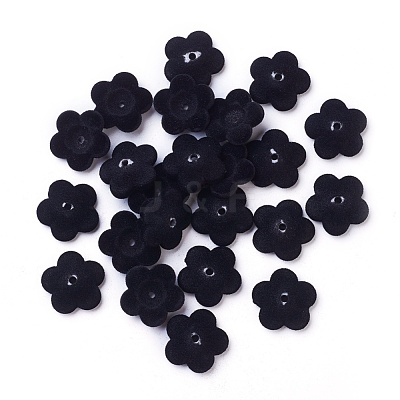 Flocky Acrylic Bead Caps OACR-I001-A06-1