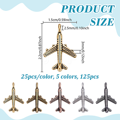 125Pcs 5 Colors Tibetan Style Alloy Pendants FIND-GA0008-53-1