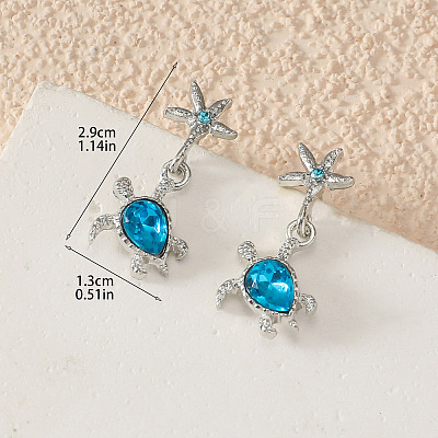 Alloy Rhinestone Dangle Styd Earrings FS-WG4B530-01-1