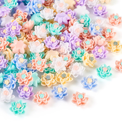 120Pcs 6 Colors Opaque Resin Cabochons CRES-TA0001-28-1