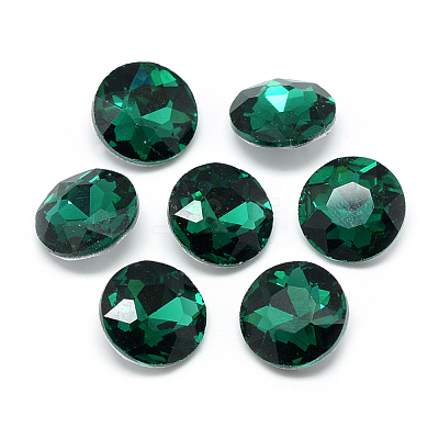 Pointed Back Glass Rhinestone Cabochons RGLA-T029-10mm-16-1