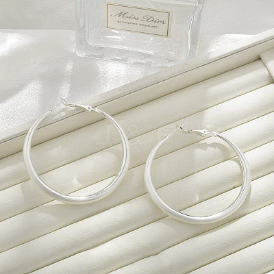 Brass Hoop Earrings for Women EJEW-A121-18C-S-1