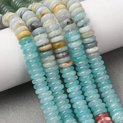 Cherry Quartz Glass & Natural Flower Amazonite & Dyed White Jade Beads Strands G-H333-02E-1