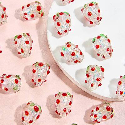 20Pcs Handmade Foil Lampwork Bumpy Beads FOIL-SZ0001-01-1