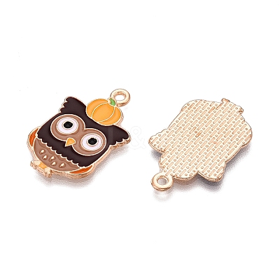 Thanksgiving Day Theme Alloy Enamel Pendants X-ENAM-T020-35D-1