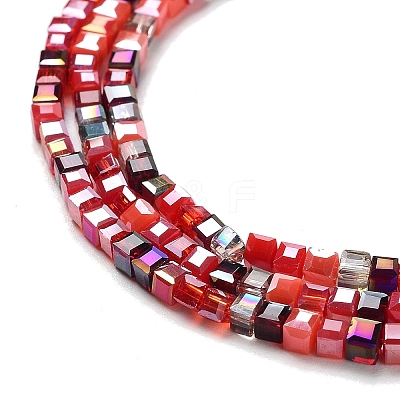 Gradient Color Electroplate Glass Bead Strands X-GLAA-E042-05-B09-1