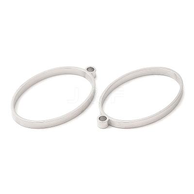 Non-Tarnish 304 Stainless Steel Open Back Bezel Oval Pendants STAS-Z040-05P-1