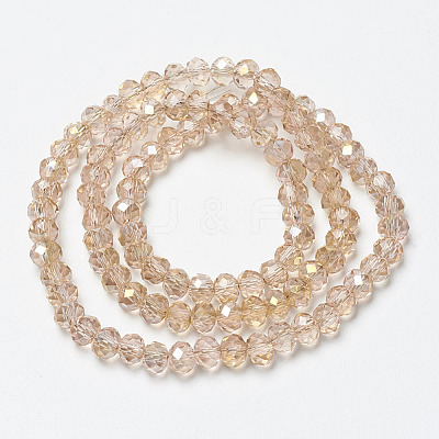 Electroplate Transparent Glass Beads Strands EGLA-A034-T6mm-H04-1