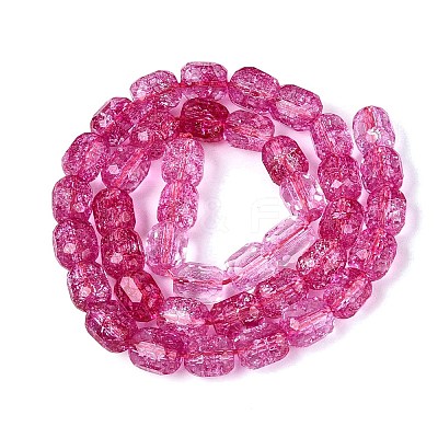 Transparent Crackle Glass Beads Strands GLAA-Q108-04A-09-1