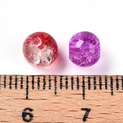 Baking Paint Transparent Crackle Glass Beads DGLA-Q018-6mm-M01-1