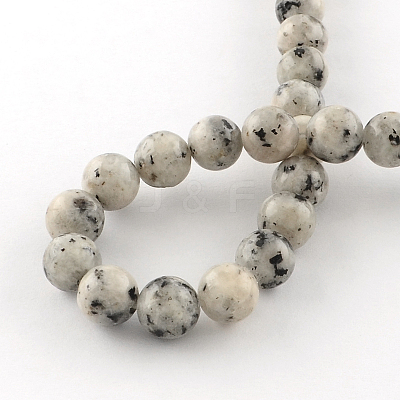 Dyed Natural Sesame Jasper Round Beads Strands LS-G-R342-6mm-15-1