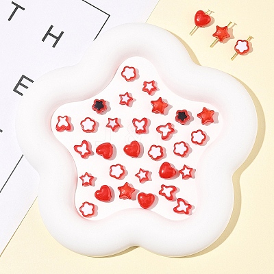 200Pcs 6 Styles Transparent & Opaque Acrylic Beads TACR-FS0001-54F-1