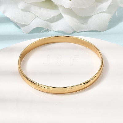 304 Stainless Steel Plain Bangles for Women Men BJEW-Z167-01G-01-1